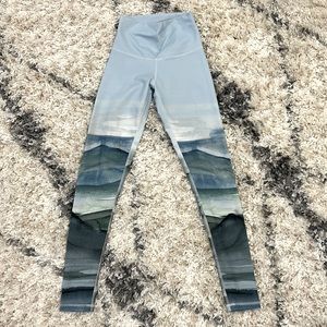 DYI Blue Watercolor high rise leggings XS